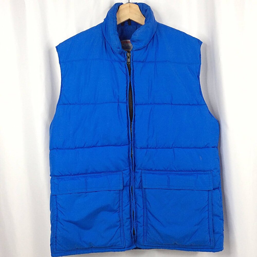 Vintage 80's Frostline Kit Blue Goose Down Puffer Vest‎ Jacket Men's Size Medium